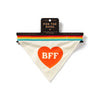 Funny, cotton dog bandana with the letters “BFF” inside a red heart