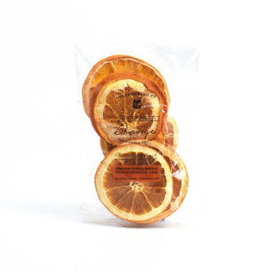 Bag of dehydrated orange garnishes for cocktails