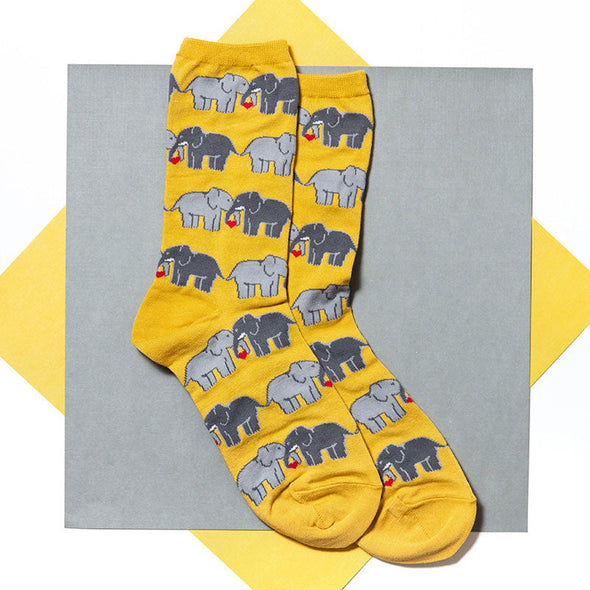 Cute elephant socks in yellow