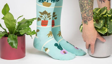 plant themed socks