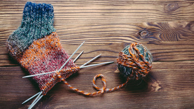 yarn needles knitting socks