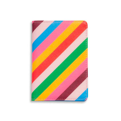 Elegant, rainbow striped passport holder
