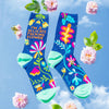funny women's swear word socks surrounded by flowers
