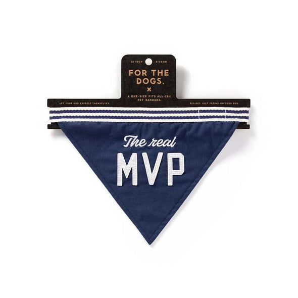 Funny, cotton dog bandana that says, “the real MVP”