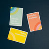 Examples of cards inside deck of inspirational cards to help with a mindfulness practice
