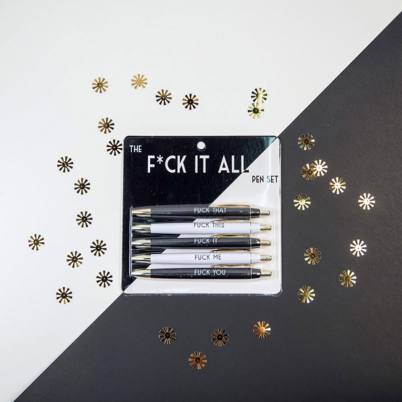 Fuck It All GIFT SET. Notepad and Pens Gift Set. Funny humor gifts