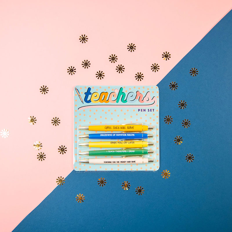 YJ Premiums 10 PC Teacher Pens | Cute Funny Cool Appreciation Best Writing Pen Gifts Supplies Bulk for Teachers | Colorful Ba