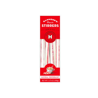 Package of peppermint flavored candy stirring sticks