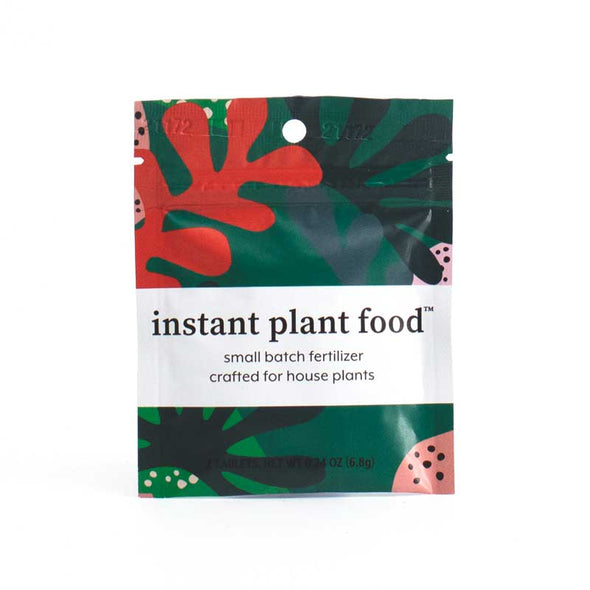 Colorful packet of 2 self-dissolving fertilizer tablets for plants