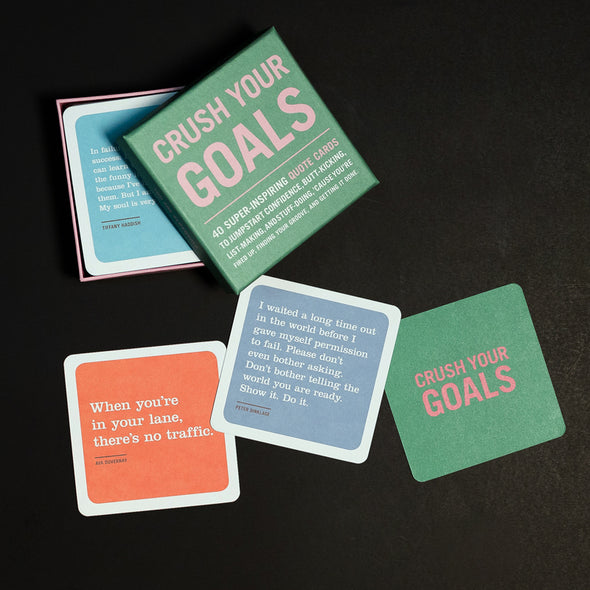 Opened Inspirational deck of quote cards with a display stand