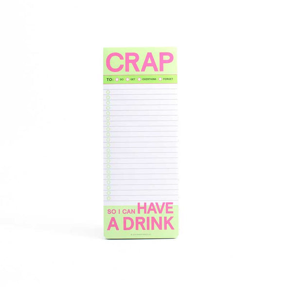 Funny, drinking-themed pad of paper for making organizational lists