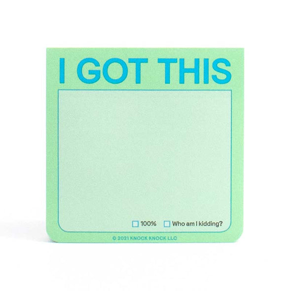 Cute sticky note pad that says, “I GOT THIS” across the top