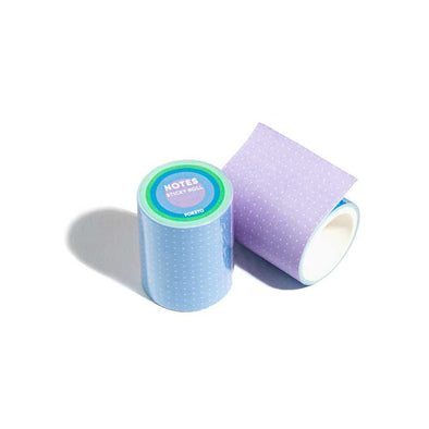 Colorful roll of sticky notes with a dot-grid pattern