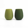 Sage and olive green silicone wine tumblers, set of 2