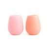Peach and petal pink silicone wine tumblers, set of 2