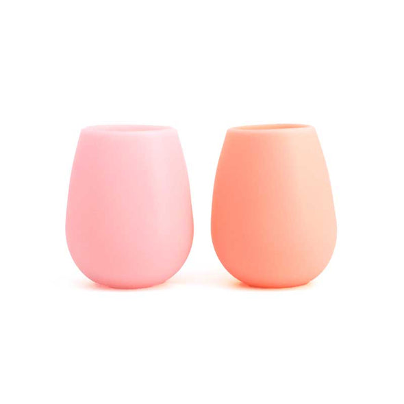 Peach and petal pink silicone wine tumblers, set of 2