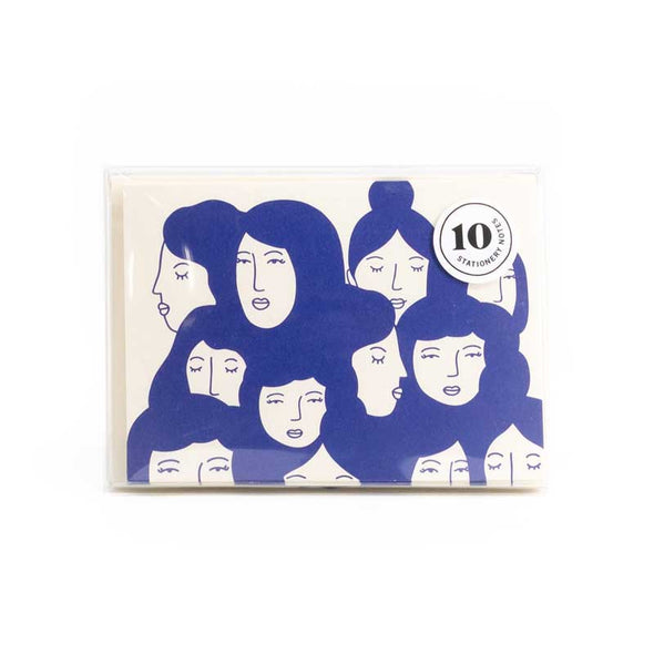 Elegant note cards with an image of various women