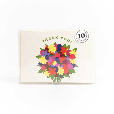 Elegant thank you notes with flowers and the words “thank you!”