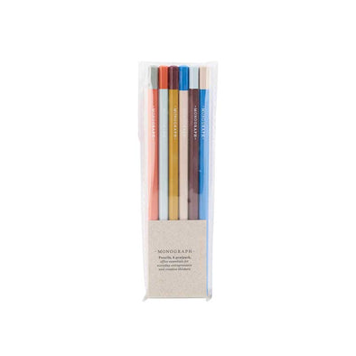 Set of six elegant pencils in different colors