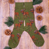 cool men's socks with a pattern of moose with Christmas lights on their antlers