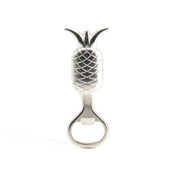 Stainless steel bottle opener shaped like a pineapple
