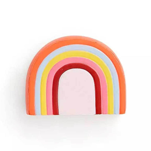 Helpful, unique rainbow-shaped stress ball in muted colors
