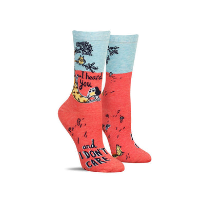 Funny novelty I Heard You Don't Care socks for women from Blue Q