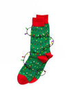 Alternate view of fun Christmas lights holiday socks for men