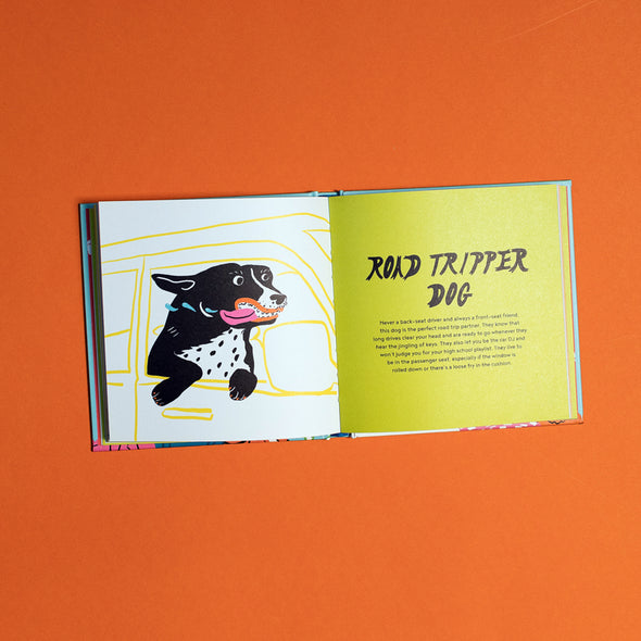 Open pages of fun, interactive and illustrated dog book