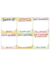 A pack of sticky notes that say funny swear word phrases
