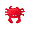 Plush interactive dog toy shaped like a crab
