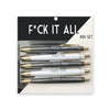 Snarky pen set with sayings like “fuck this” and “fuck it”