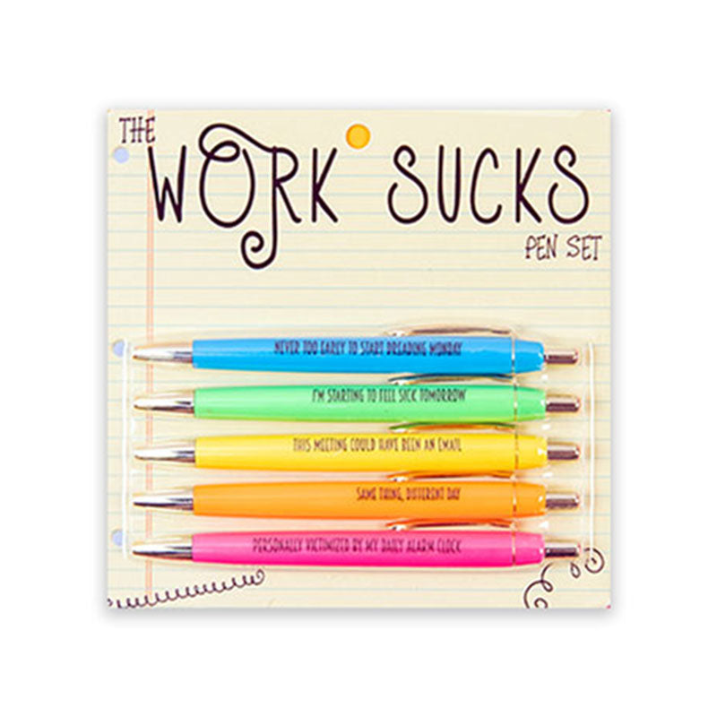 Work Sucks Pen Set, Funny Gifts