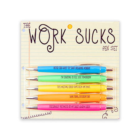  Starlush Customer Service Pens - Funny Pen Set of 6 Work Sucks  Offensive Sarcastic Snarky Sweary Pens Adult Humor Profanity Curse Words  Gag Gifts for Him Her Co-Worker Boss Hilarious Inappropriate 
