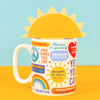 sunshine on top of a positive affirmations mug
