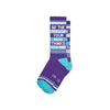Funny word socks with stripes and the words “be the person your dog thinks you are”