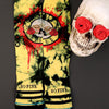 Cool men's music socks with the Guns N' Roses logo and the words, "so fine"