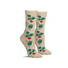 Cute women’s socks by Hot Sox with a pattern of green potted plants