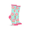 Cute women's food socks with a pattern of donuts