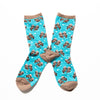 Alternate view of cute animal otter socks for women in blue