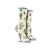 Cute women’s socks with a pattern of various potted plants and watering cans