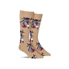 Funny men’s socks with a donkey wearing a mortarboard and glasses