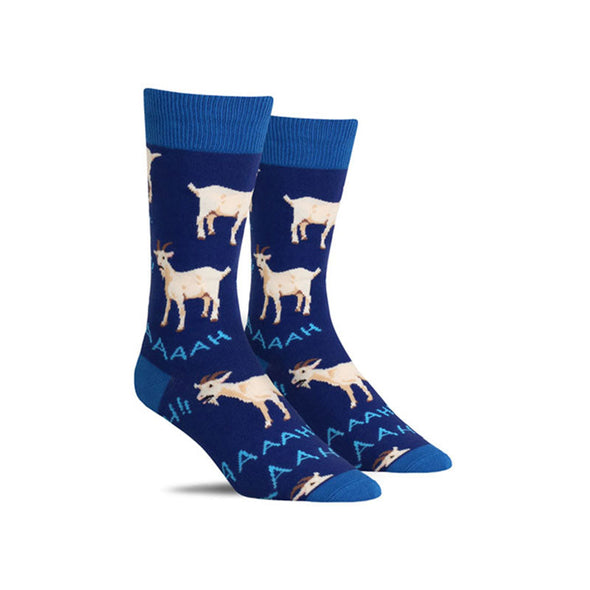 Funny men’s socks with screaming goats and the letters “AAAAH”