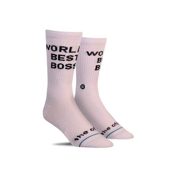 Funny men’s socks with the words, “The Office” and “World’s best boss”